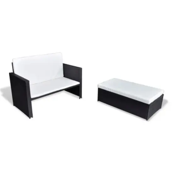 vidaXL Outdoor Furniture Set Black Powder-coated steel Medium image {6}