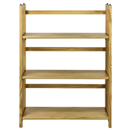 38" Folding 3 Tier Bookshelf Stackable - Flora Home image {7}
