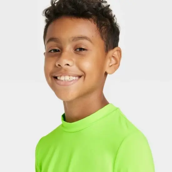 Boys' Solid Long Sleeve Rash Guard Swim Shirt - Cat & Jack&trade; Lime Green image {2}