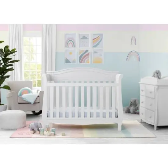 Delta Children Lancaster 4-in-1 Convertible Crib - Bianca White image {2}