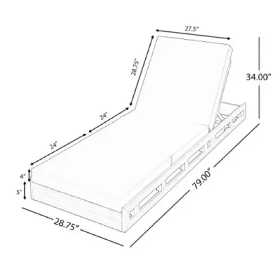 Outdoor Chaise Lounge Chairs with Cushions, Wooden Adjustable Backrest Recliner for Poolside Lounging or Patio Retreat-Maison Boucle image {2}