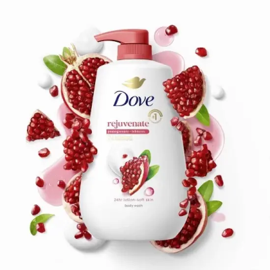Dove Beauty Rejuvenate Body Wash Pump - Pomegranate & Hibiscus 24hr Lotion-Soft Skin - 30.6 fl oz image {3}