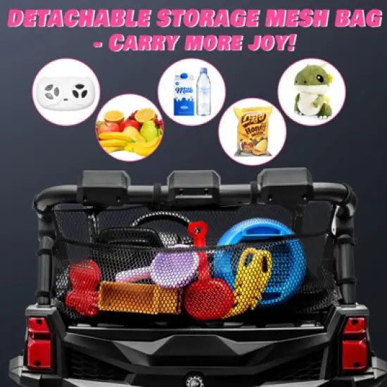 JOYRACER 24V Ride on Truck Toys w/ Remote Control, 2 Seater 400W   Electric Powered Ride on w/ Dump Bed, 3 Speeds, Shovel & Bluetooth/Music image {8}