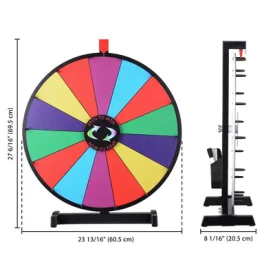WinSpin Editable Color Prize Wheel Dry Erase Fortune Spinning Game 12"/15"/18"/24" image {8}