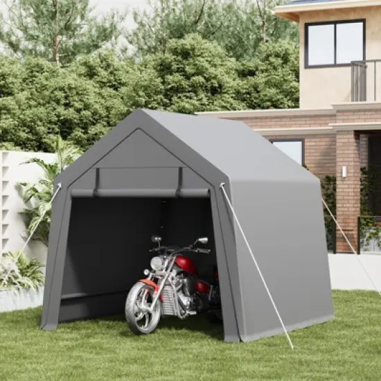 Outdoor Storage Shed, Portable Garage with Roll-up Door, Outdoor Heavy-Duty Motorcycle Storage Tent, UV-Resistant Waterproof Carport image {5}