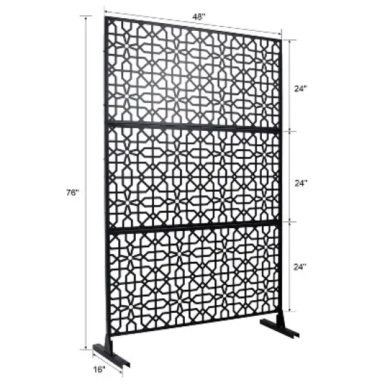 CAVINAS Patio Decorative Screen Metal Fence Privacy Screen with Hollow Geometric Pattern for Outside and Garden, 76" H&times;48" W image {2}