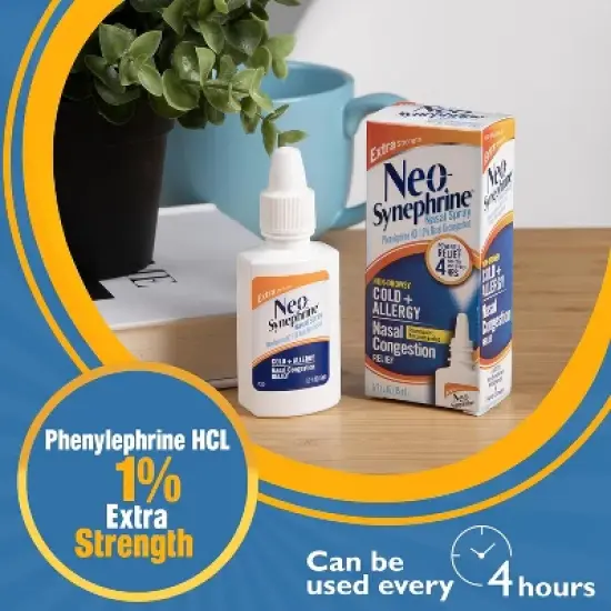Neosynephrine, Nasal Spray for Cold Sinus Relief Extra Strength, Clear, 0.5 Fl Oz image {3}