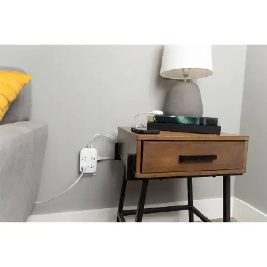 General Electric 4 Grounded Outlets and 4 Polarized Outlets with 2 USB-C and 1 USB-A Surge Tap White/Gray image {4}