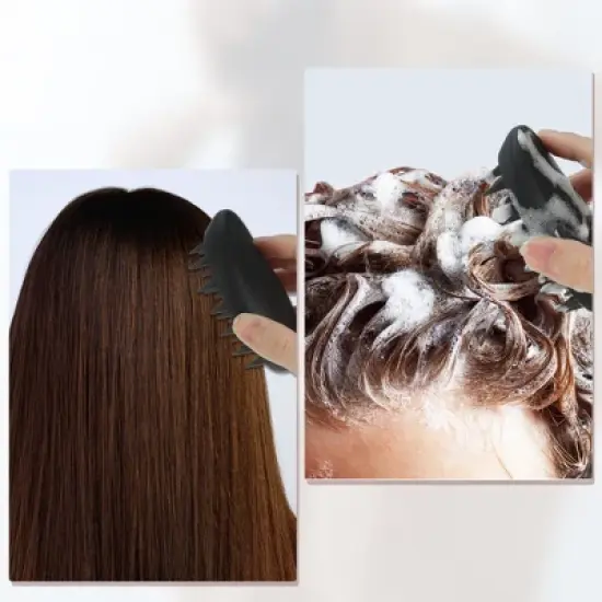 Unique Bargains Travel Size Silicone Scalp Massager Hair Brushes 1 Pc image {1}