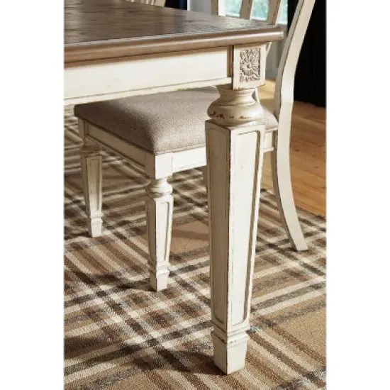 Realyn Rectangular Extendable Dining Table Chipped White - Signature Design by Ashley image {4}