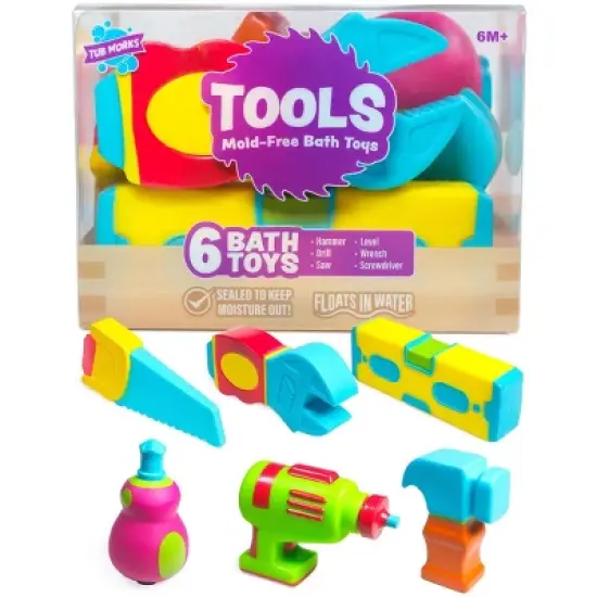 Tub Works Tools Mold Free Bath Toys, 6 Pack image {5}