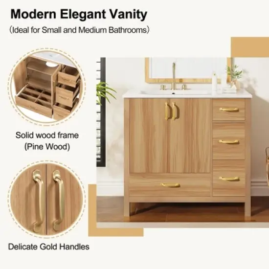 Whisen 36" Bathroom Storage Cabinet image {3}