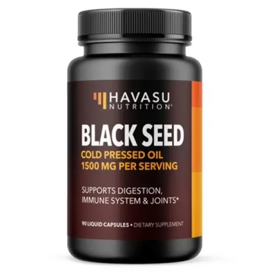 Organic Black Seed Oil Liquid & Capsules, Cold Pressed 4900 MG, Black Cumin Seed Oil Boosts Immune Support, Hair & Digestive Health, Havasu Nutrition image {9}