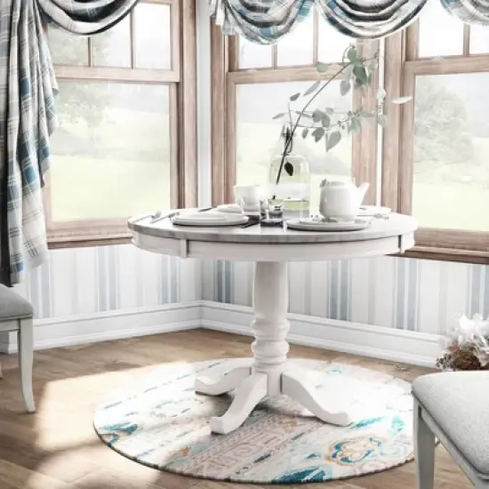 Kennegad Round Dining Table White - HOMES: Inside + Out image {1}