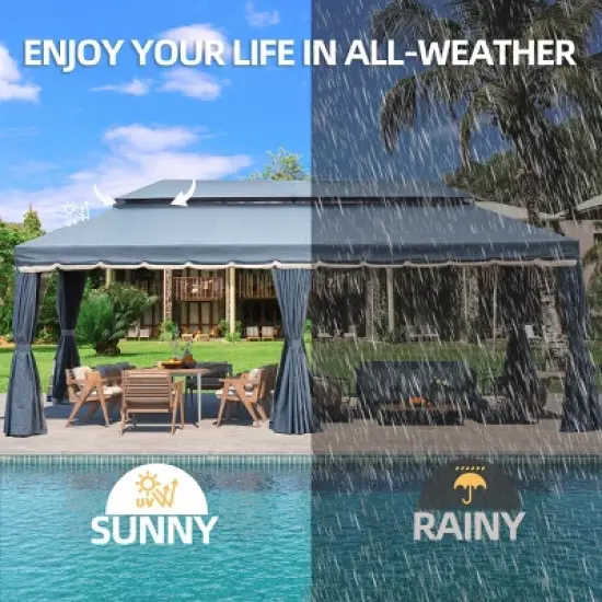 EROMMY 20 Ft. W x 10 Ft. D Metal Canopy image {5}