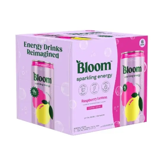 Bloom Raspberry Lemon Energy Drink - 6pk/12 fl oz Cans image {8}
