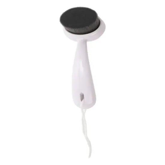 Unique Bargains Soft ABS Nylon Wool Cleansing Brush with Curved Handle White Black 1 Pc image {5}