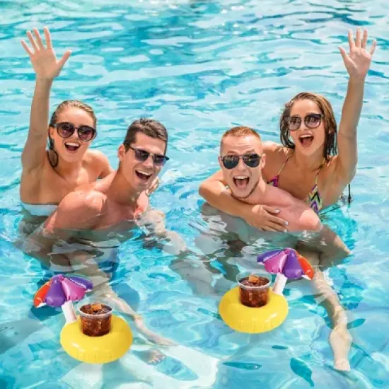 Northlight 10.75" Inflatable Parasol Swimming Pool Floating Drink Holder image {4}