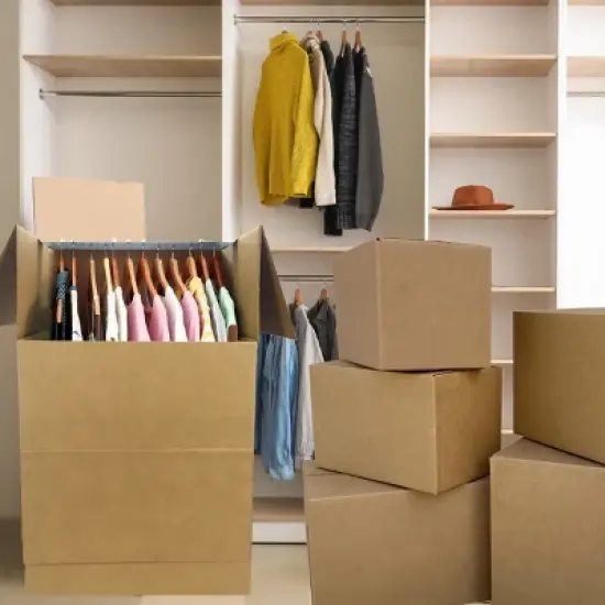 UBMOVE Wardrobe Moving Kit #5 with Medium, Large, XL Boxes 3 Shorty Wardrobes, and Packing Supplies image {4}