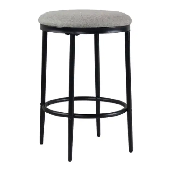Upholstered Metal Barstool - HomePop image {12}