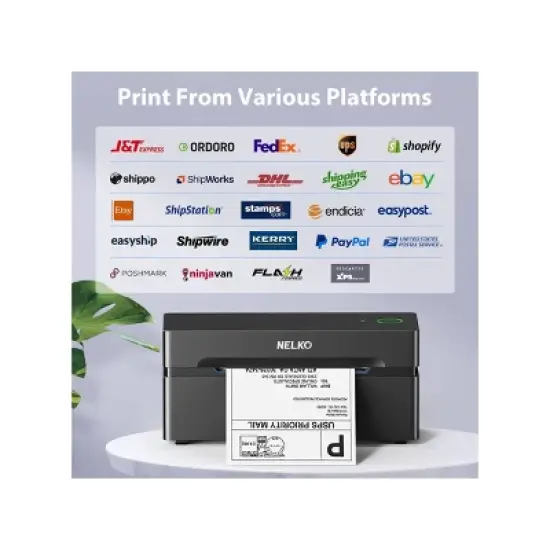 Nelko PL80E Bluetooth Printer Black with 4"x6" 500 Sheets image {3}
