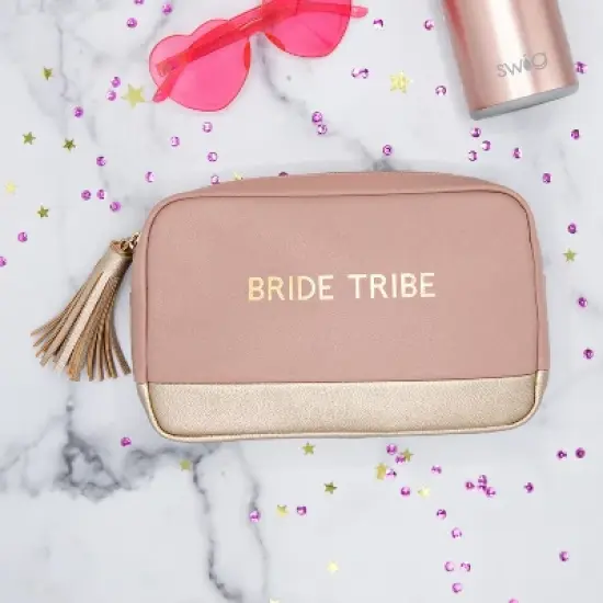 Bride Tribe Cosmetic Bag Faux Leather image {3}