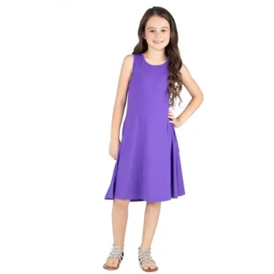 24seven Comfort Apparel Girls Sleeveless Pocket Swing Dress image {7}
