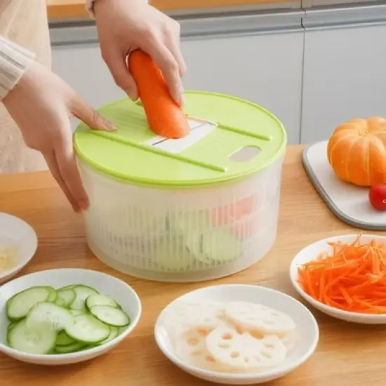 Fortune Candy 3L Multifunctional Vegetable Spinner and Grater, Compact Salad Strainer Bowl for Quick Prep, Easy to Clean, Lightweight Kitchen Gadget image {10}