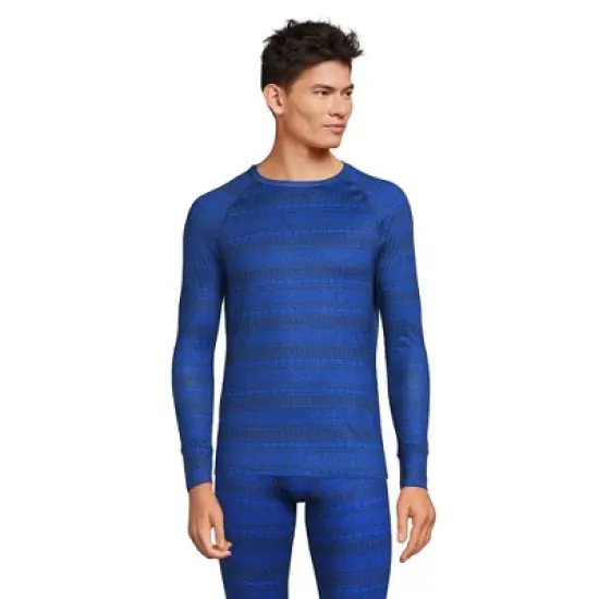 Lands' End Men's Stretch Thermaskin Long Underwear Crew Base Layer image {7}