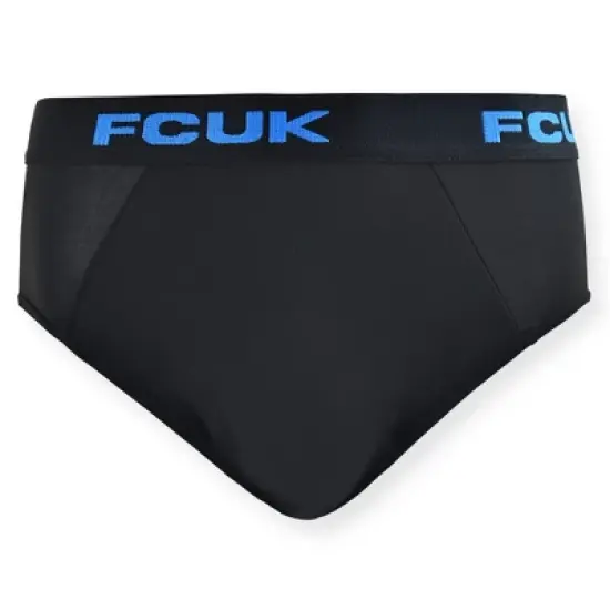 French Connection Men's 4 Pack 360 Stretch Hip Briefs - Premium Underwear for Men in Black (Colored Logo) Size: XX Large image {1}