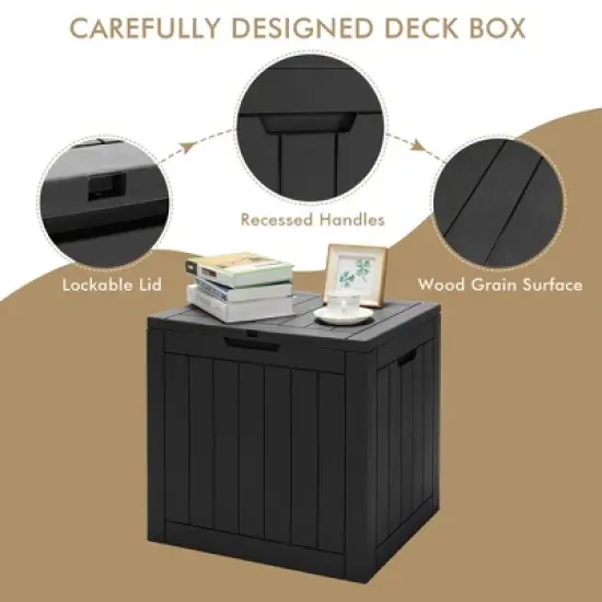 Costway 30 Gallon Deck Box  Storage Container Seating Tools Organization Deliveries image {7}