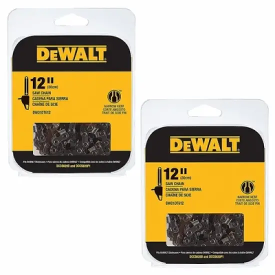DeWalt 2 Pack of Genuine OEM Replacement Cutting Chains - DWO1DT612-2PK image {1}