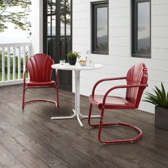 Crosley 3pc Tulip Retro Metal Bistro Set image {3}