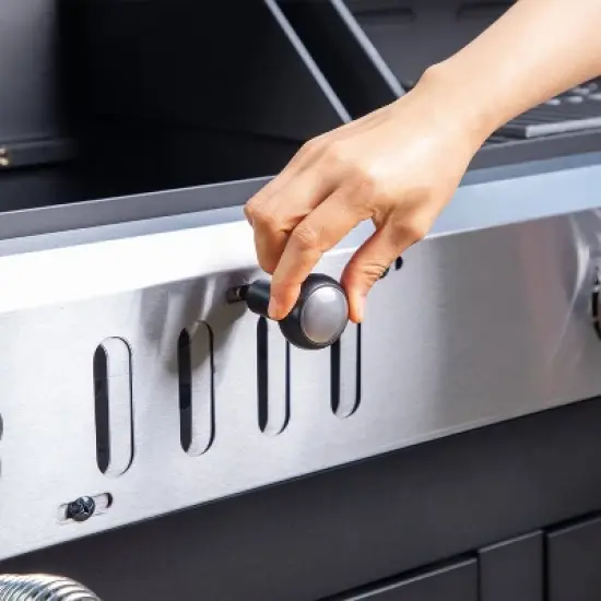 Captiva Designs 6 Burner Gas Grill with side burner & Porcelain Enameled Cast Iron Grate 65800 btu E02GR009: Rotisserie Compatible, Heat-Resistant image {8}