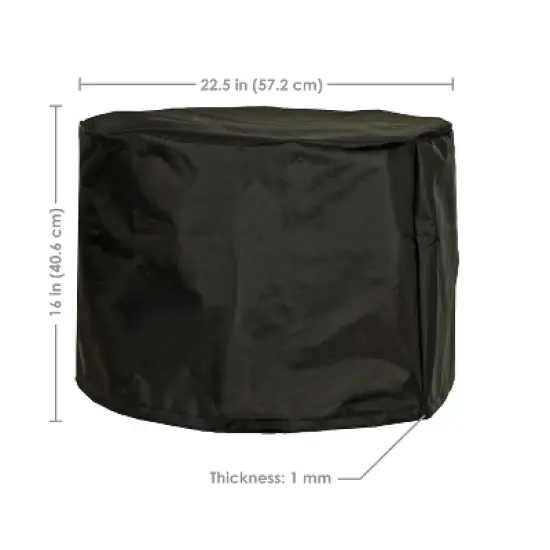 Sunnydaze 420D Oxford Cloth Fire Pit Cover - 22.5" Diameter x 16" H - Black image {1}