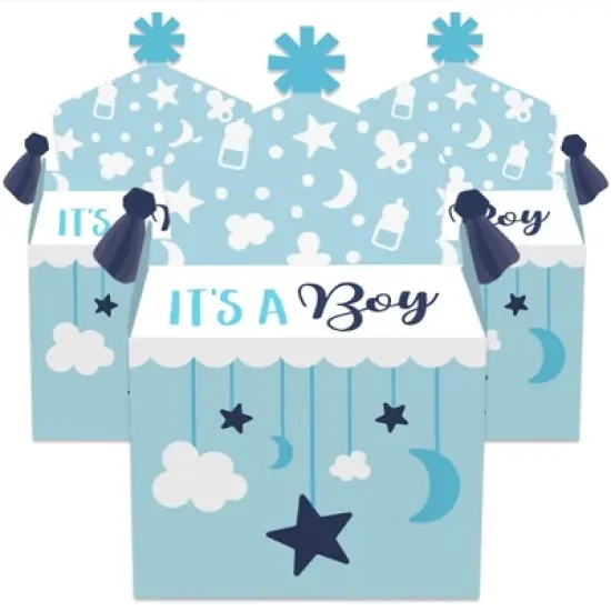 Big Dot of Happiness It's a Boy - Treat Box Party Favors - Blue Baby Shower Goodie Gable Boxes - Set of 12 image {1}