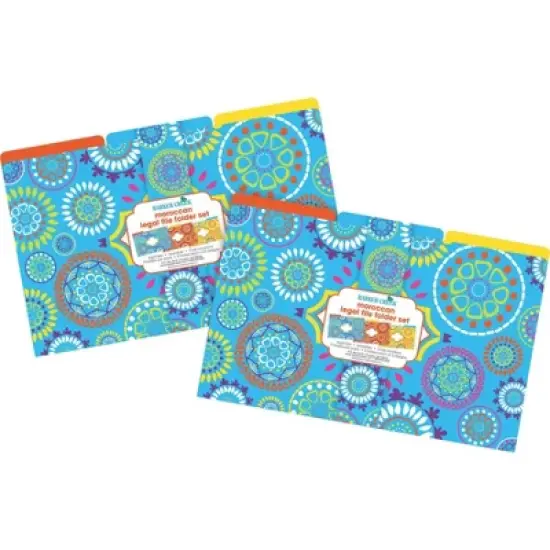 Barker Creek 18pk Moroccan Legal Size File Folders Design Set: Cardstock, Top Tab, Multicolor, 50 Sheet Capacity image {2}
