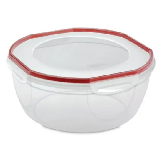 Sterilite Ultra Seal 8.10 Quart Capacity Clear Plastic Food Storage Bowl Container with 4 Point Latching Lids and Easily Stackable Design image {1}