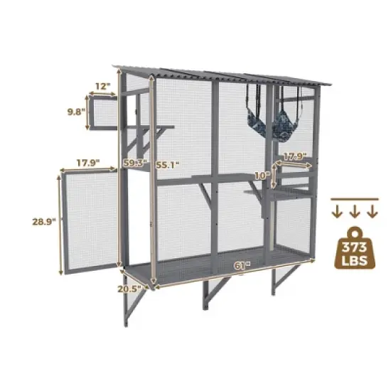 ORRD Large Walk-in Outdoor Catio, Multi-Cat Enclosure with Roof & 3 Doors, Window Cat House for Indoor/Outdoor, Patio & Balcony Use image {4}