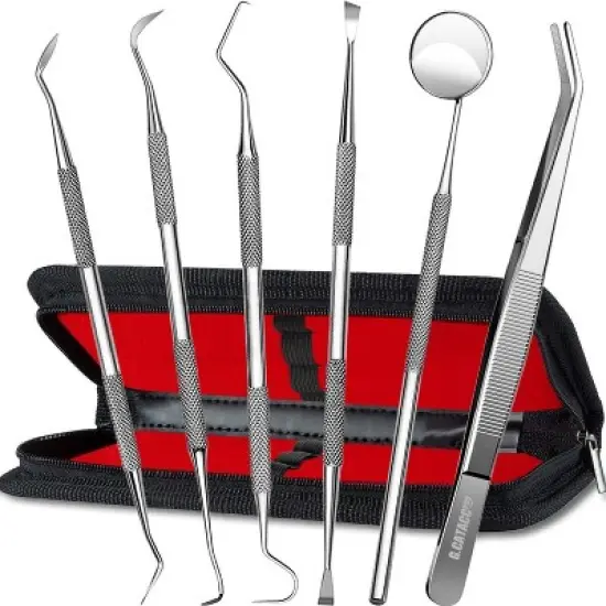 5PCS Dental Tools, Dental Pick Teeth Cleaning Tools Hygiene Kit, Plaque Remover for Teeth image {6}