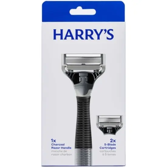 Harry's 5-Blade Men's Razor - 1 Razor Handle + 2 Razor Blade Cartridges - Charcoal image {7}