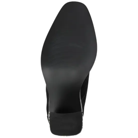 Journee Signature Womens Genuine Leather Edda Almond Toe Block Heel Combat Booties image {4}