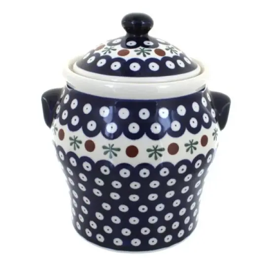 Blue Rose Polish Pottery 1100 Zaklady Large Canister image {6}