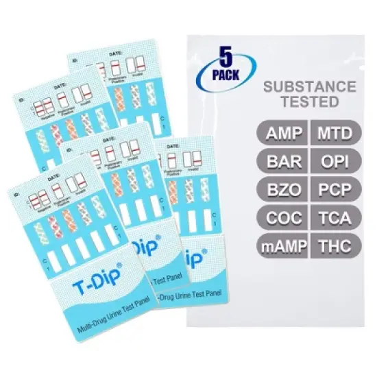 Mintegrity [5pk] 10 Panel Urine Drug Test Card for Home | High Sensitivity Substance Screening Home Detection Urine Dip Card | MT-WDOA-1104 image {5}