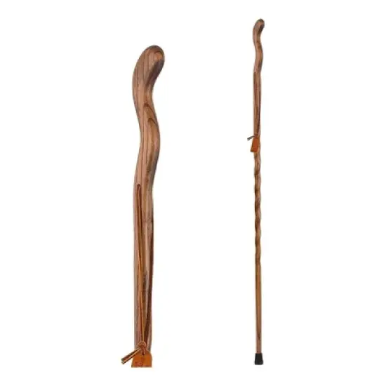 Brazos Twisted Fitness Walker Brown Wood Walking Stick 55 Inch Height image {6}