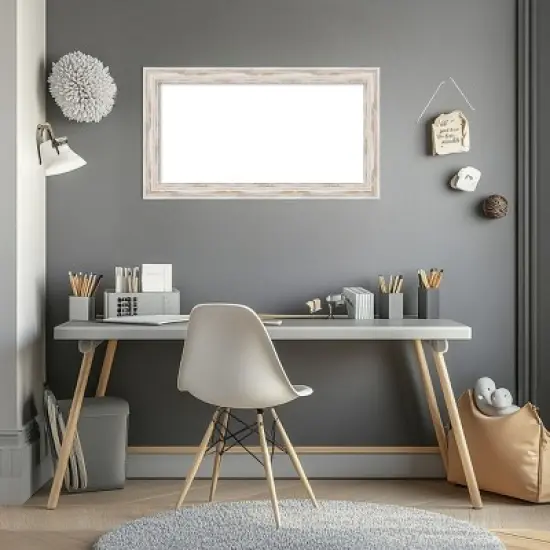 Amanti Art Alexandria White Wash Narrow Framed Dry Erase Magnetic Board image {8}