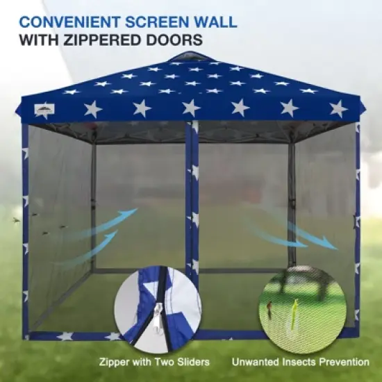 EAGLE PEAK 10x10ft Pop up Gazebo Patio Canopy Tent Shelter with Netting image {4}