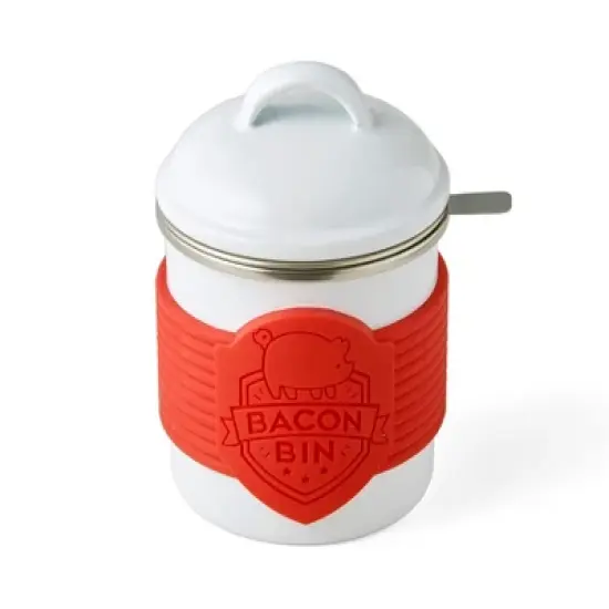 Talisman Designs Enamel Coated Metal Bacon Bin Grease Container, 1 cup image {3}