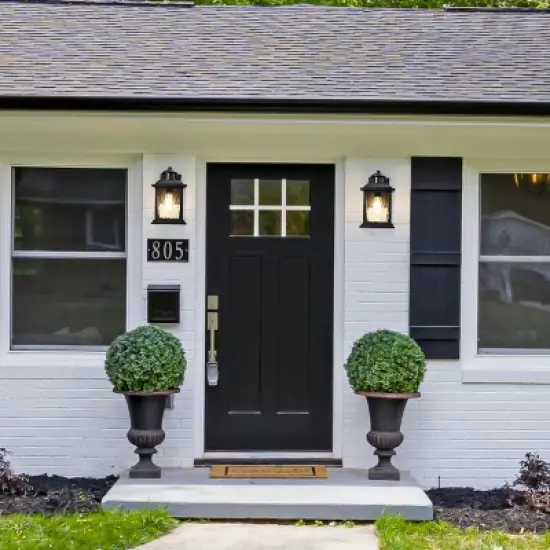 Cedar Hill 11 in. Black Motion Sensor Dusk to Dawn Outdoor Wall Sconce image {7}