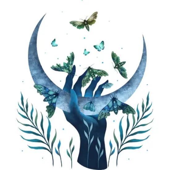 Junior's Design By Humans Moth - Hand By EpisodicDrawing T-Shirt image {1}